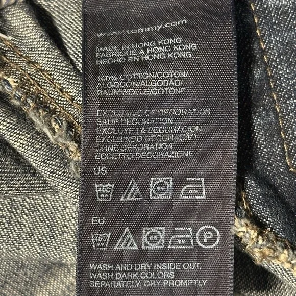 NWT Tommy Hilfiger Double Button Wide Leg Denim Capri Pants Size 10 - Picture 7 of 11